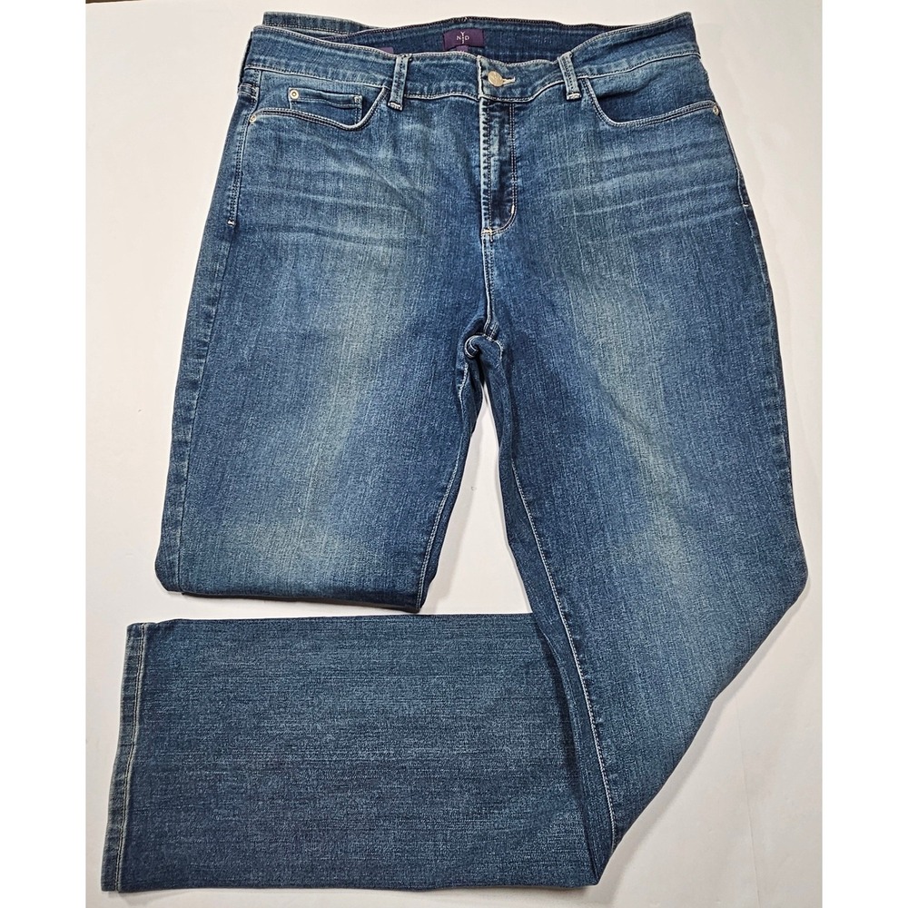 NYDJ Marilyn Straight Leg Jeans Blue Medium Wash Lift Tuck Size 16 M66Z1077